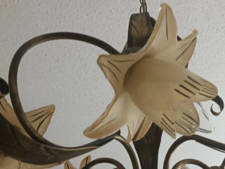Lámpara de techo floral bronce