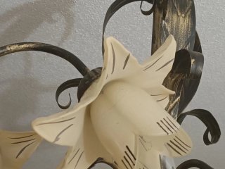 Lámpara de techo floral bronce