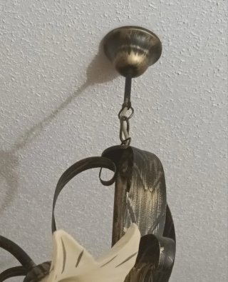 Lámpara de techo floral bronce