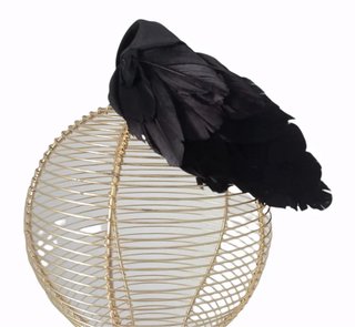 Diadema de plumas de oca negra