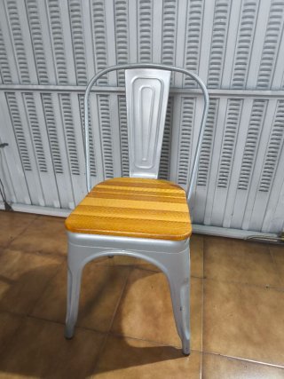 Silla Industrial Metal y Madera