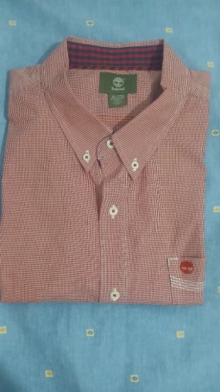 Camisa Timberland Hombre XL/TG Cuadros Rojo