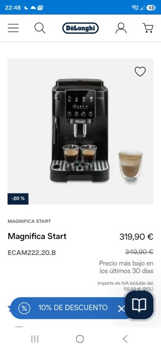 Cafetera DeLonghi Magnifica Start
