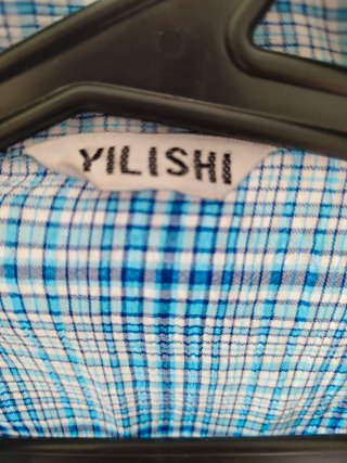 Camisa cuadros azul y gris Talla L