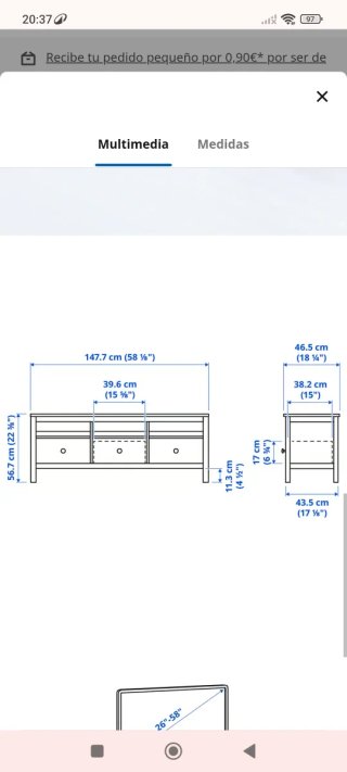 Mueble TV IKEA HEMNES Nogal 148cm