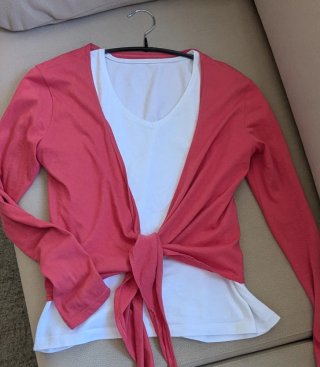 Chaqueta algodón corta color coral Indiwoman