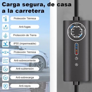 Cargador EV Portátil 7.2KW Monofásico Ajustable