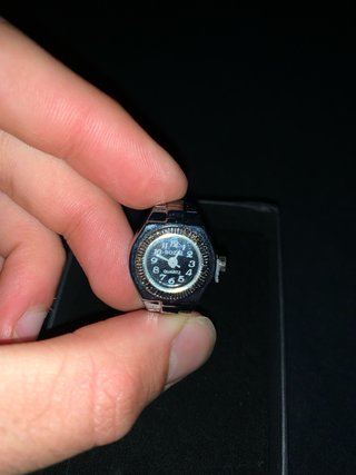 Anillo Reloj BOZHI Plata y Negro