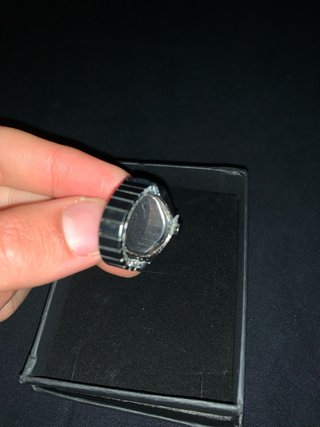 Anillo Reloj BOZHI Plata y Negro