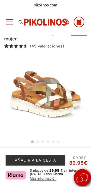 Sandalias Pikolinos Mujer Marrón y Dorado
