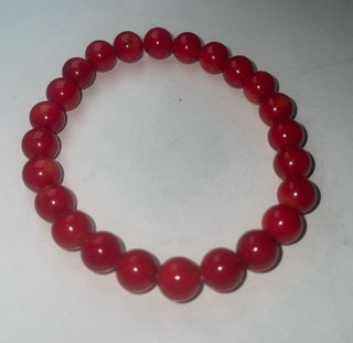 Pulsera Coral Rojo Teñido 8mm