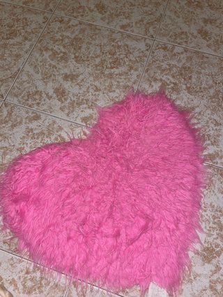 Alfombra Corazón Rosa Peluda