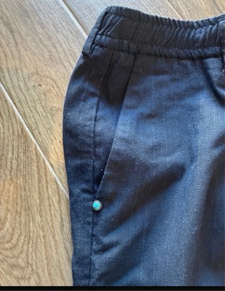 Pantalone uomo blu con laccetti
