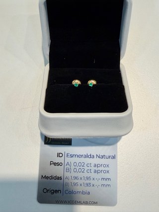 Pendientes Esmeralda Natural Oro 0.05 ct