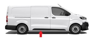 Moldura Panel Trasero Derecho Negro Chasis Medio - Largo (Puerta Corredera) para Citroen JUMPY 2016, Fiat SCUDO 2022 y SCUDO KOMBI 2022, Opel VIVARO C 2019, Peugeot EXPERT 2016 y Toyota PROACE 2016