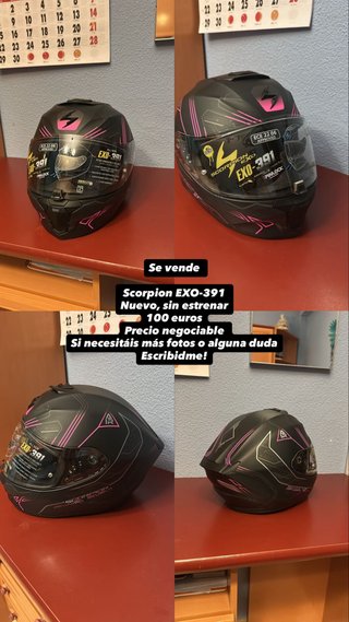 Casco Scorpion EXO-391 Negro/Rosa