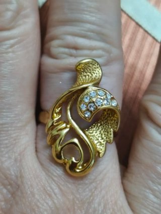 Anillo Vintage Chapado Oro con Circonitas