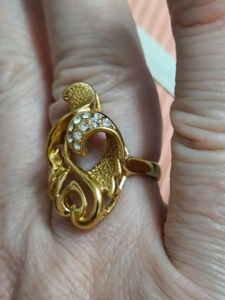 Anillo Vintage Chapado Oro con Circonitas