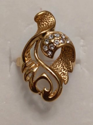 Anillo Vintage Chapado Oro con Circonitas