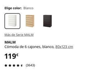 Cómoda Malm Ikea Blanca