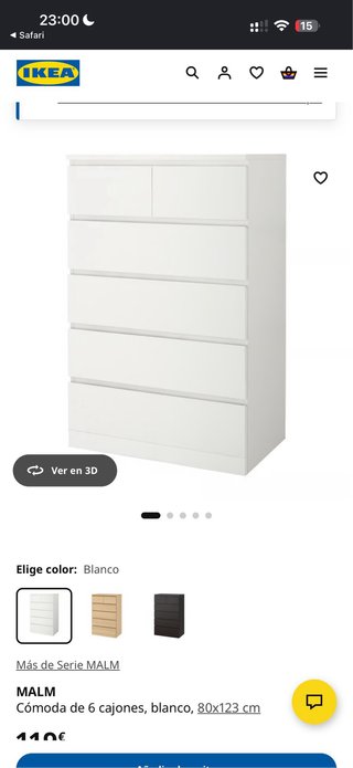 Cómoda Malm Ikea Blanca