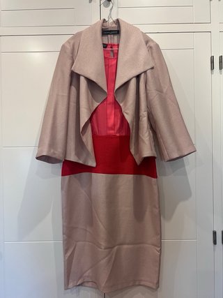 Vestido Sandro Ferrone Talla 40 Rosa y Rojo