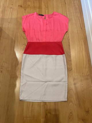 Vestido Sandro Ferrone Talla 40 Rosa y Rojo