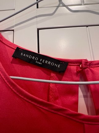 Vestido Sandro Ferrone Talla 40 Rosa y Rojo