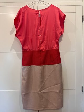 Vestido Sandro Ferrone Talla 40 Rosa y Rojo