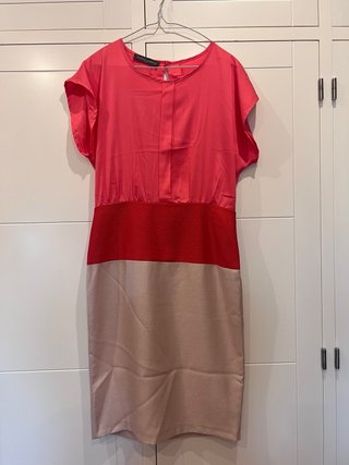 Vestido Sandro Ferrone Talla 40 Rosa y Rojo