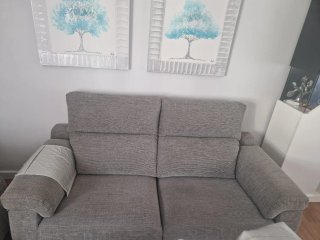 Sofás de tela gris