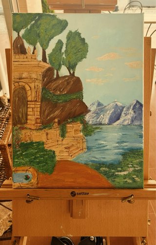 Cuadro paisaje hecho a mano