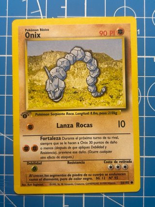 Carta Pokémon Onix Base Set 1ª Edición ROKEFELIX