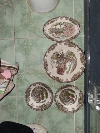 Loza inglesa escenas campestres marca original