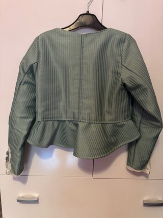 Traje de Fallera Brocado Oro y Turquesa