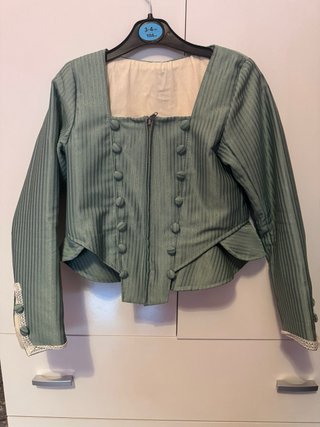 Traje de Fallera Brocado Oro y Turquesa