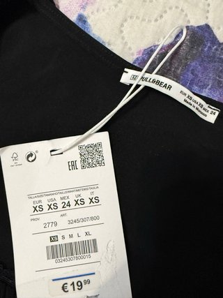 Pull&Bear Top Negro encaje