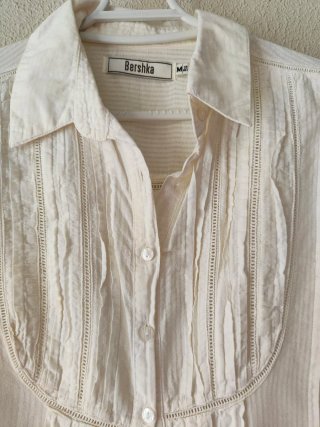 Blusa Bershka Blanca Talla M