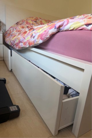 Conjunto cama MALM 140x190 +Colchon+Cajones+Cómoda