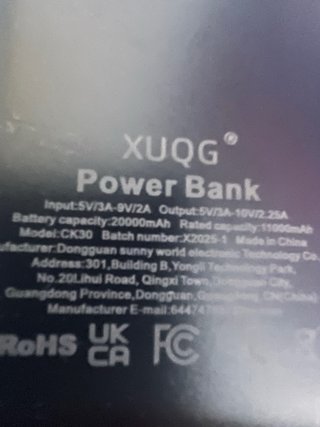 Power Bank XUQG 20000mAh