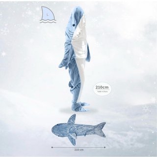 Manta Tiburón Adulto Gris y Blanco