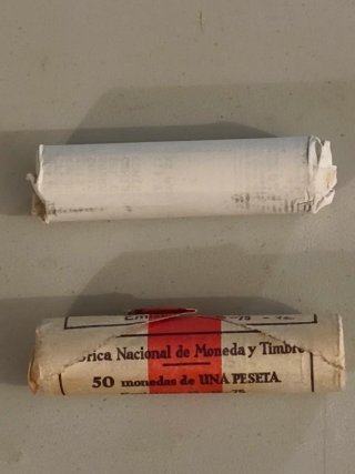 2 Rollos Monedas 1 Peseta España