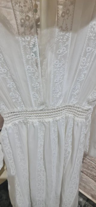 Vestido boho ibicenco encaje blanco