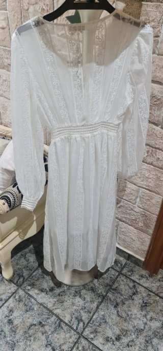Vestido boho ibicenco encaje blanco