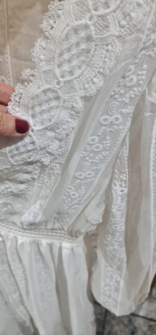 Vestido boho ibicenco encaje blanco