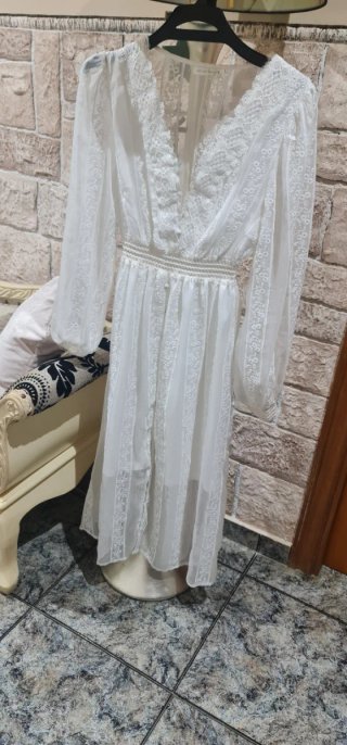 Vestido boho ibicenco encaje blanco