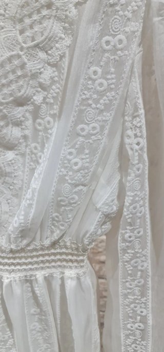 Vestido boho ibicenco encaje blanco