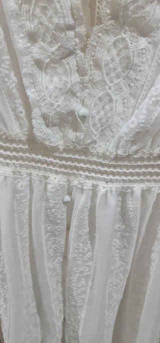 Vestido boho ibicenco encaje blanco