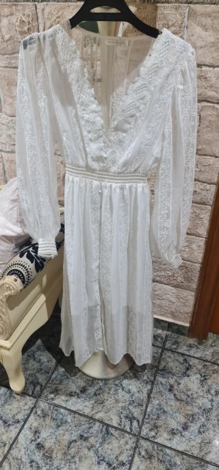 Vestido boho ibicenco encaje blanco