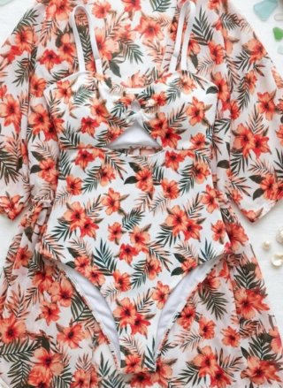 Bañador floral con abertura